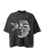 ShineNest Chrome Face Vintage Washed Oversized T-Shirt