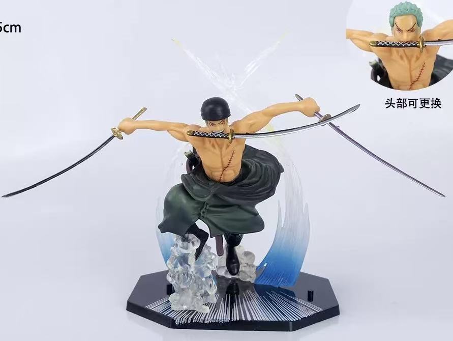 Bandai | 10CM One Piece Luffy Figure Roronoa Zoro Three-Blade Sa-Maximum Manga Anime Statue PVC Action Collection Model Toys For Children