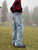 Y2K Vintage Washed Wide Leg Jeans Men’s Streetwear Baggy Denim Pants
