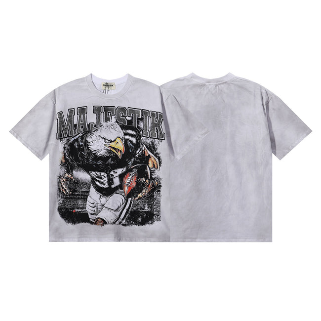Eagle Football Graphic Oversized T-Shirt – Vintage Streetwear Short Sleeve Tee Hover Image
