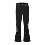 Women’s Black Zipper Flare Pants | Y2K High Waist Slim Fit Bell Bottom Trousers