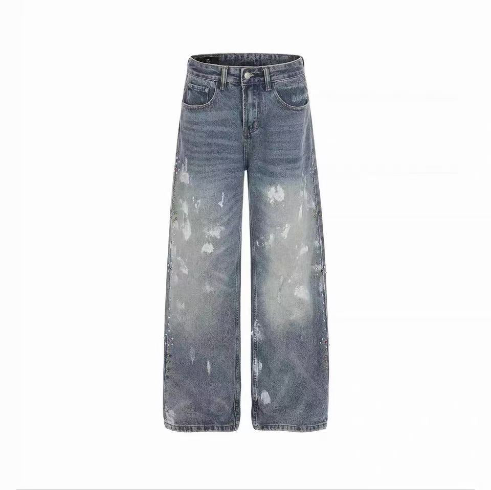 Y2K Vintage Washed Wide Leg Jeans Men’s Streetwear Baggy Denim Pants