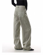 ShineNest Women's Vintage Wash Wide Leg Jeans