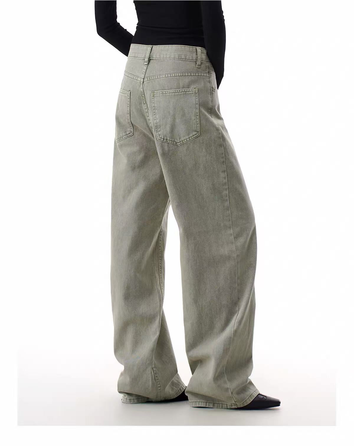 ShineNest Women's Vintage Wash Wide Leg Jeans