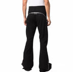 Women’s Black Zipper Flare Pants | Y2K High Waist Slim Fit Bell Bottom Trousers