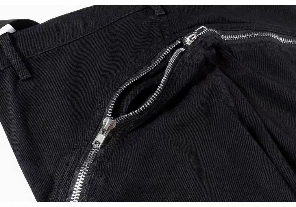 Women’s Black Zipper Flare Pants | Y2K High Waist Slim Fit Bell Bottom Trousers