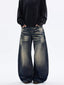 ShineNest Men's Vintage Washed Baggy Jeans