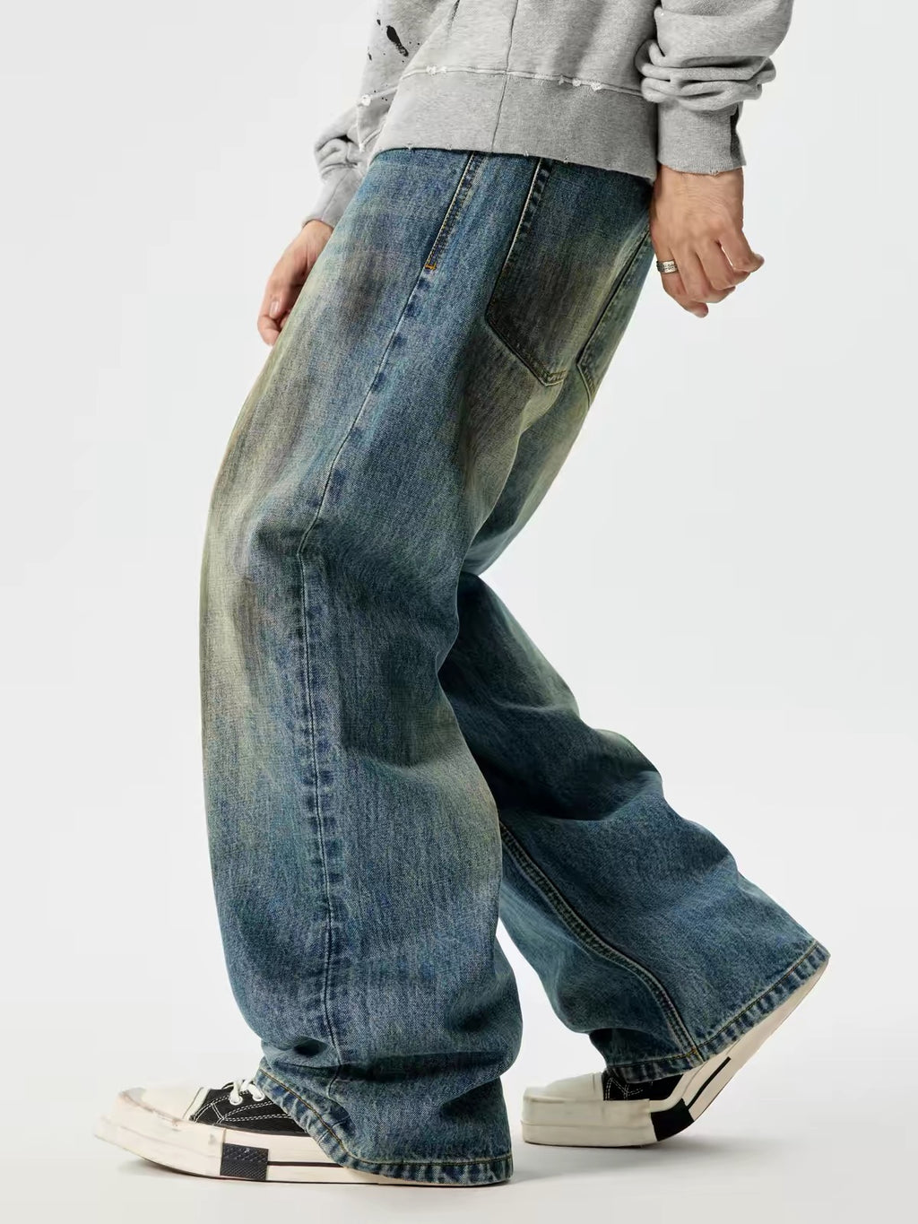ShineNest Y2K Washed Wide Leg Jeans