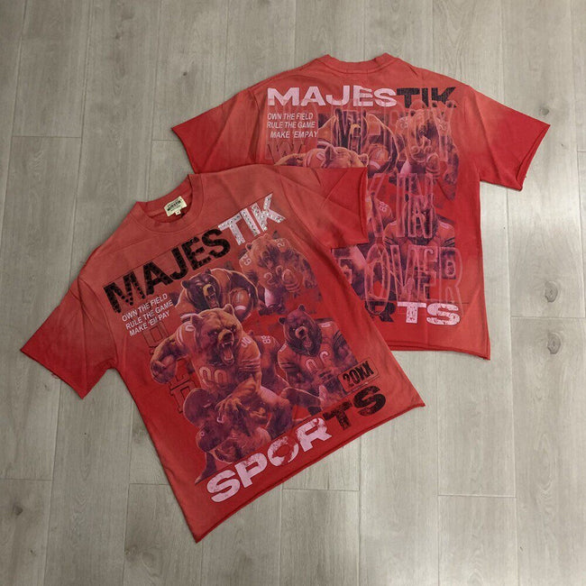 Vintage Football Graphic Oversized T Shirt Streetwear Casual Short Sleeve Retro Tee Hover Image