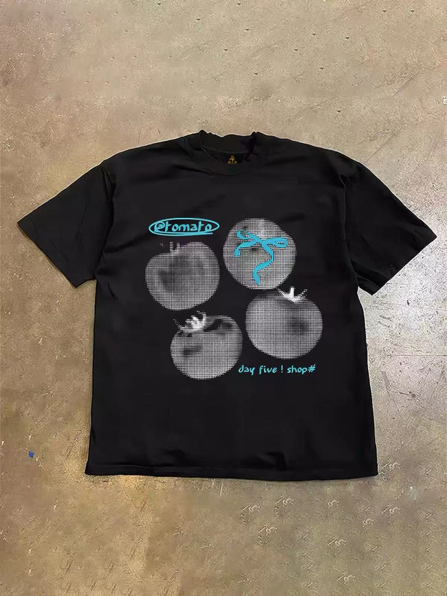 ShineNest Tomato Graphic Tee Hover Image