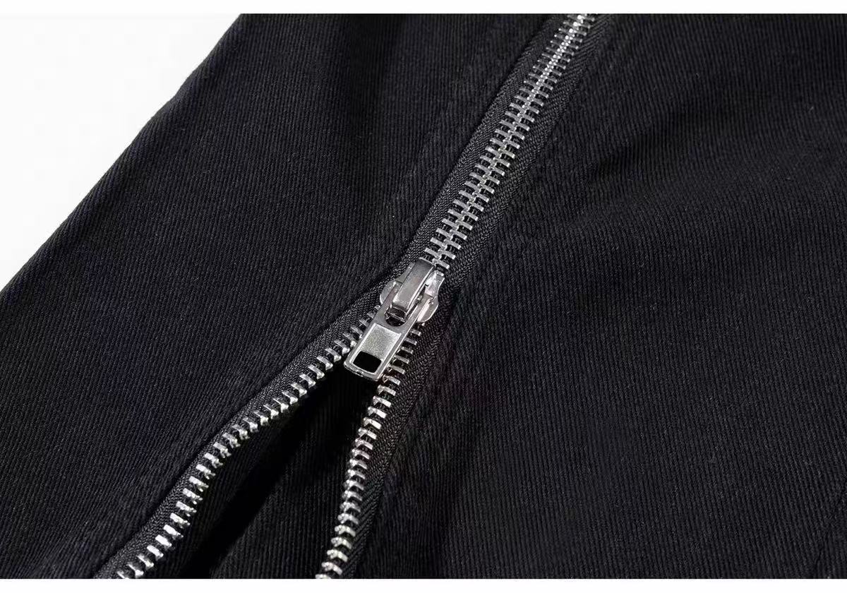 Women’s Black Zipper Flare Pants | Y2K High Waist Slim Fit Bell Bottom Trousers