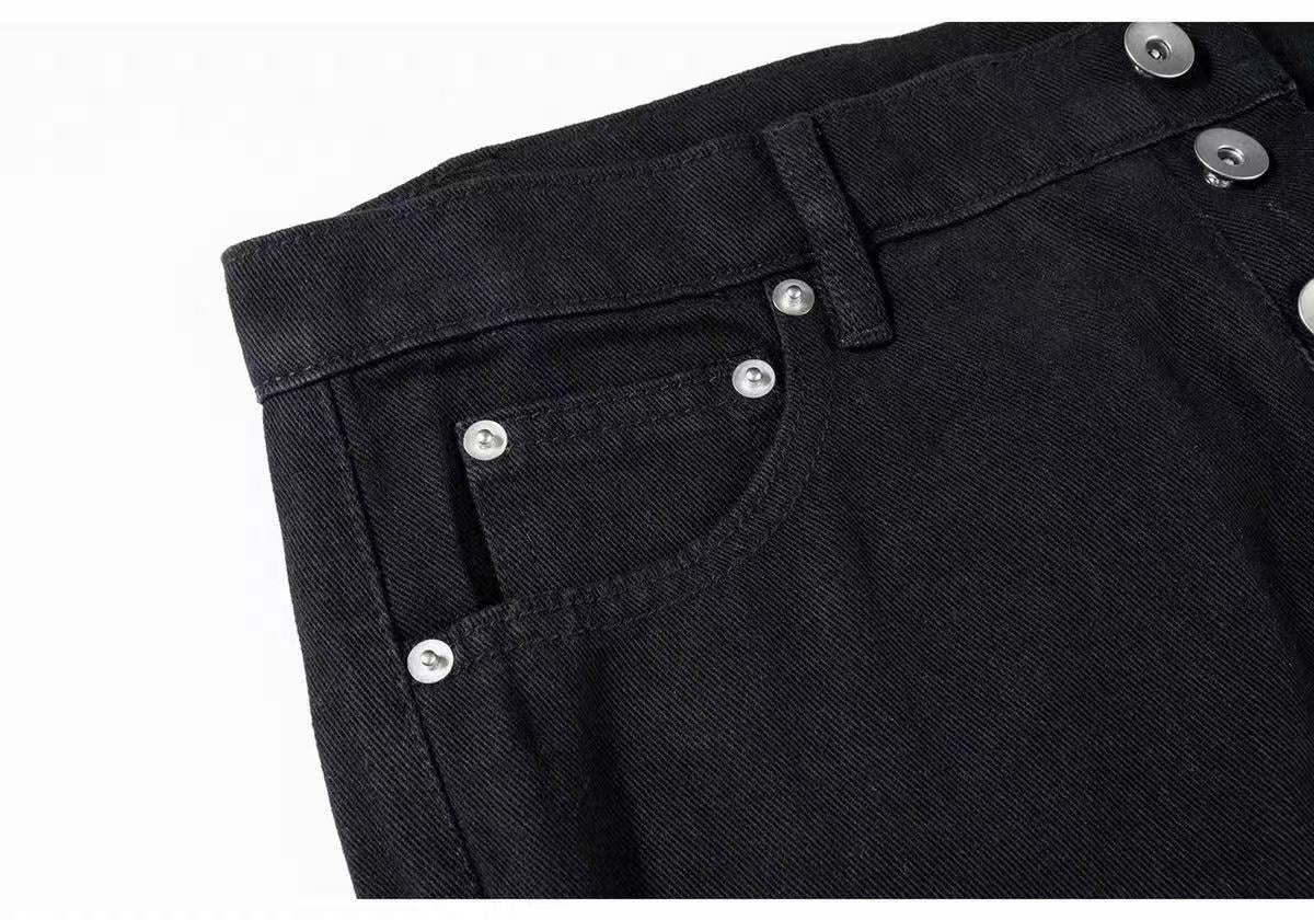 Women’s Black Zipper Flare Pants | Y2K High Waist Slim Fit Bell Bottom Trousers