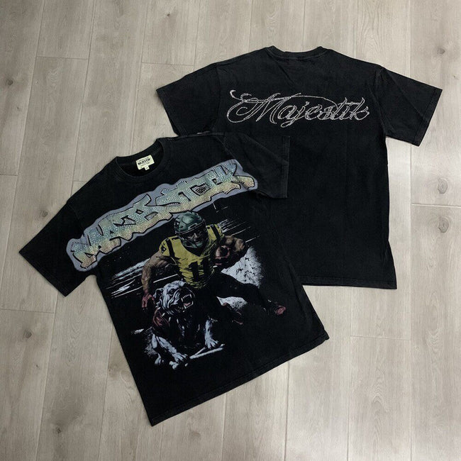 Graphic Print Oversized Short Sleeve T-Shirt Casual Streetwear Top Hover Image