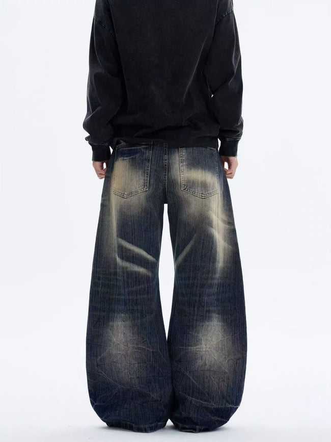 ShineNest Men's Vintage Washed Baggy Jeans Main Image