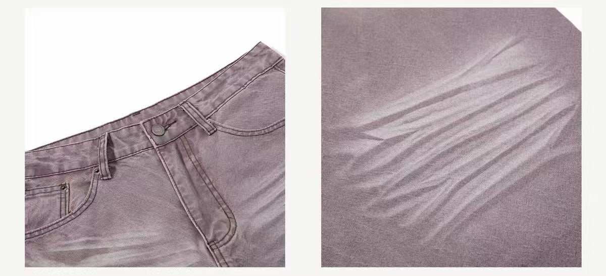ShineNest Vintage Washed Baggy Jeans