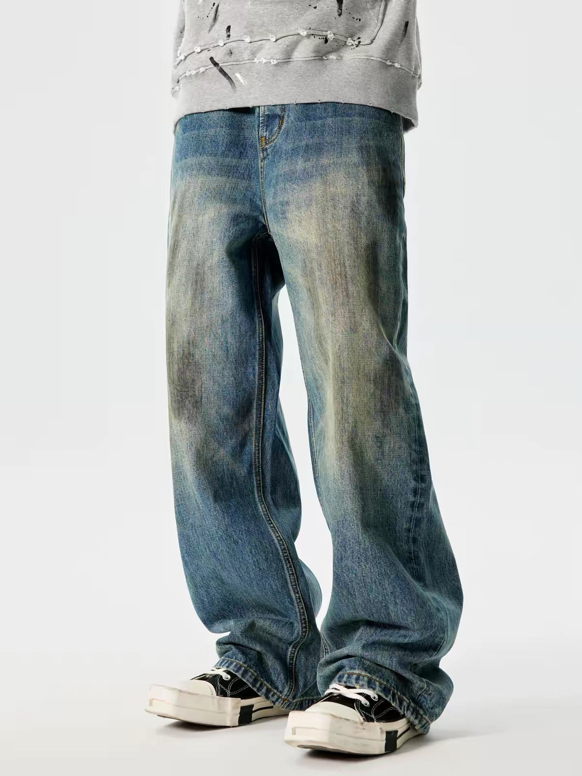 ShineNest Y2K Washed Wide Leg Jeans