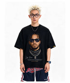 ShineNest Vintage Portrait Graphic Oversized T-Shirt