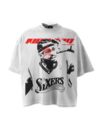 ShineNest Vintage Basketball Graphic Oversized T-Shirt – Retro Streetwear Cotton Tee