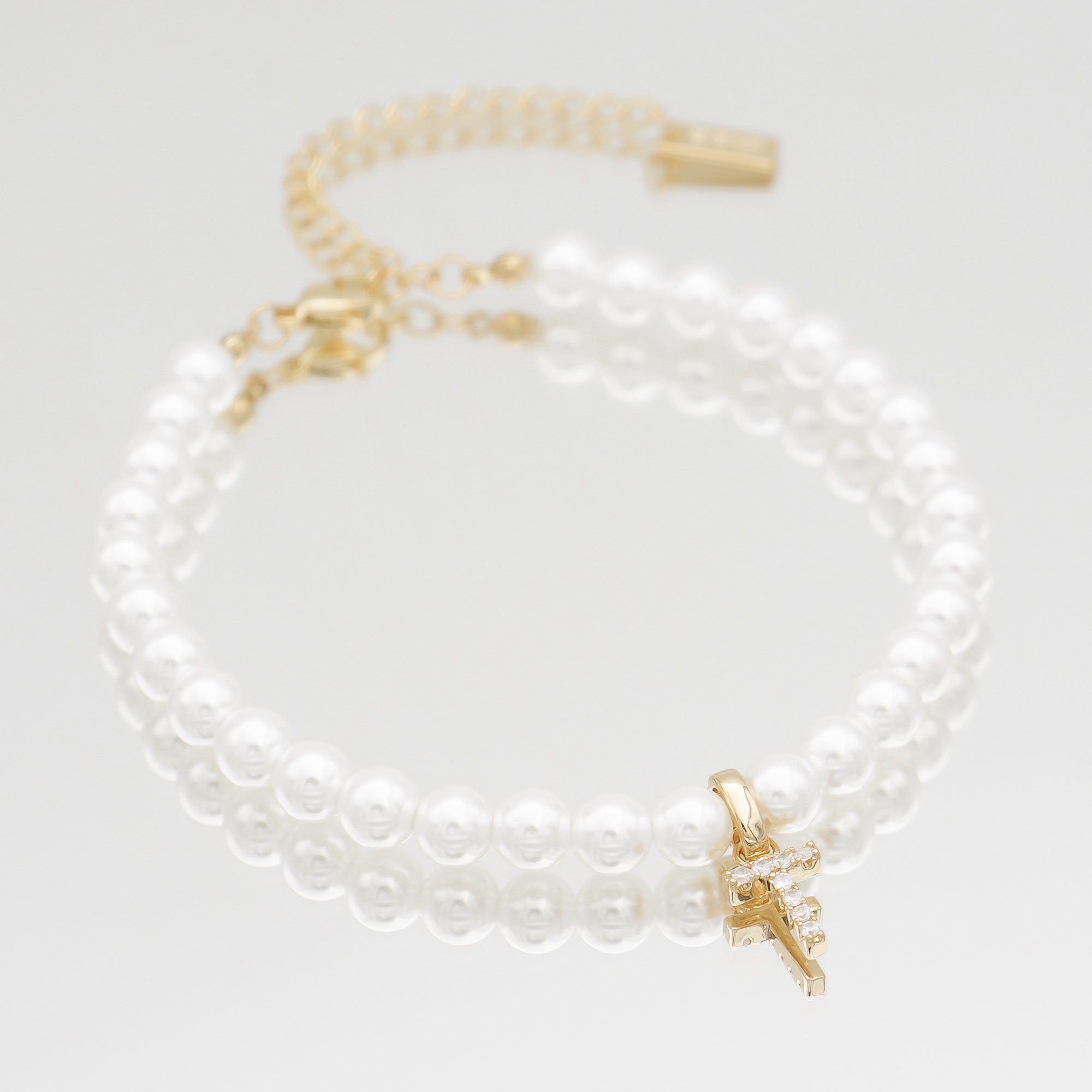 Pave Pearl Initial Anklet