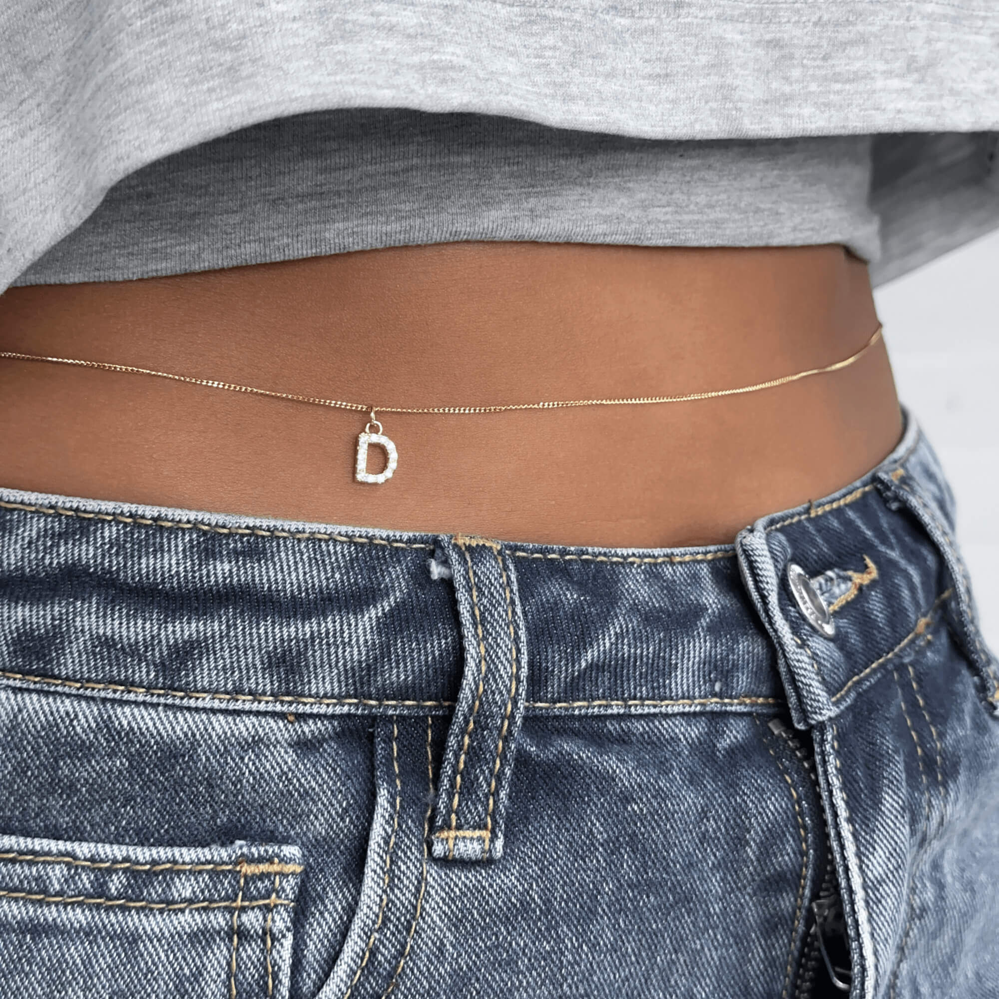 Samara Pave Initial Belly chain