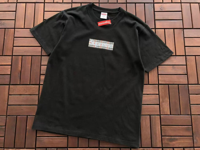 Supreme Plaid Box Logo T-Shirt Black Hover Image