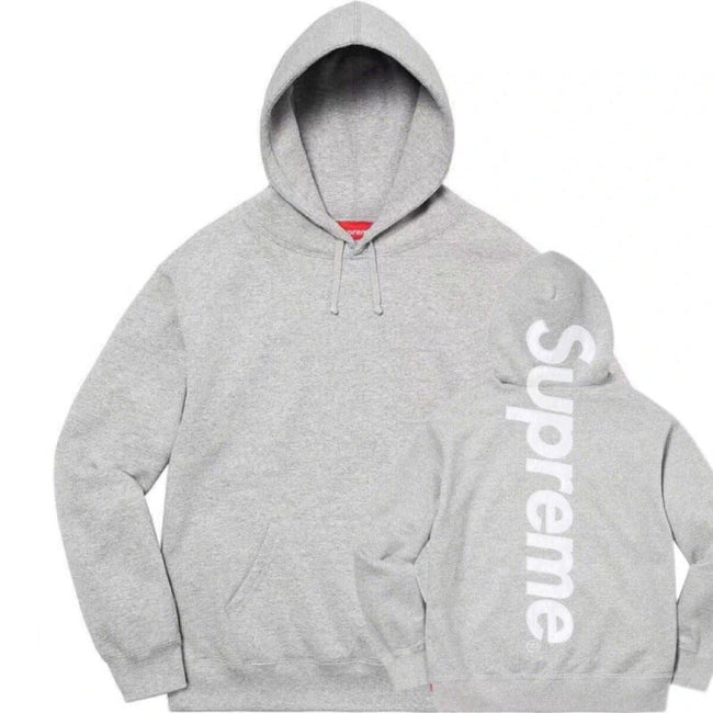 Supreme Vertical Box Logo Hooded Sweatshirt - Heather Grey Hover Image