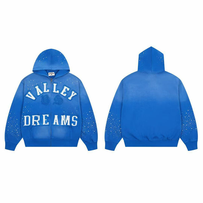 Vale Forever Valley Dreams Rhinestone & Applique Vintage Wash Full-Zip Hoodie blue Hover Image