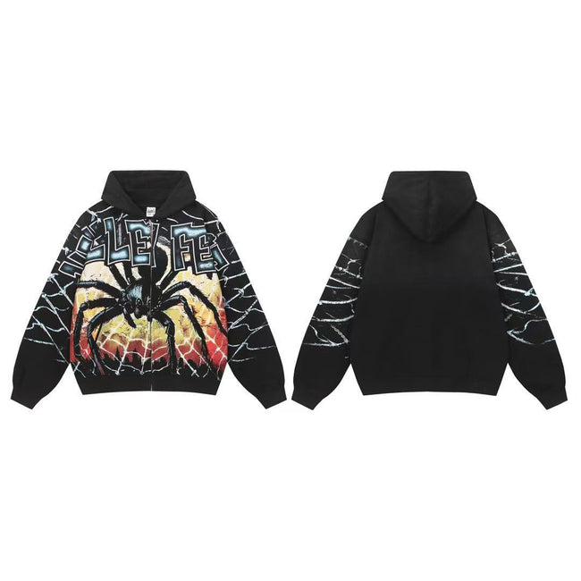 Vale Forever Valley Fest Spider Graphic Vintage Wash Full-Zip Hoodie Hover Image