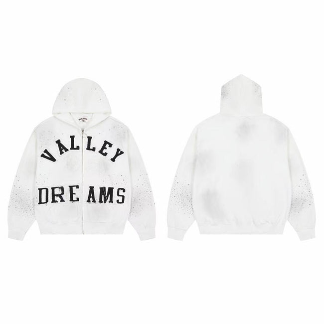 Vale Forever Valley Dreams Rhinestone & Applique Vintage Wash Full-Zip Hoodie white Hover Image