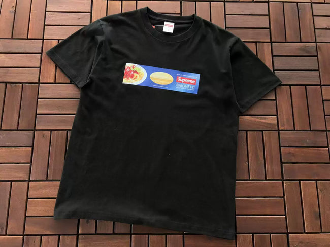 Supreme Spaghetti Graphic T-Shirt Black Hover Image