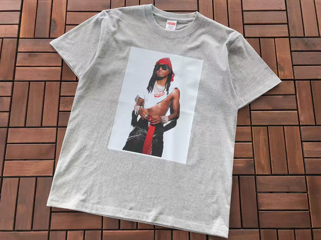 Supreme Playboi Carti Graphic T-Shirt Heather Grey Hover Image