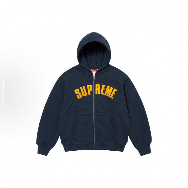 Supreme Arc Thermal Lined Zip Up Hooded Sweatshirt - Navy Hover Image