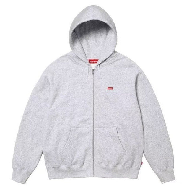 Supreme Small Box Zip Up Hooded Sweatshirt - Heather Grey Hover Image