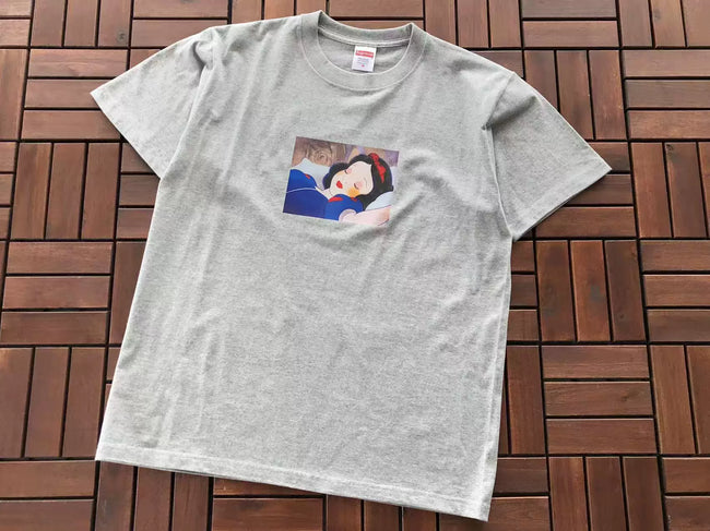 Supreme Snow White Graphic T-Shirt - Heather Grey Hover Image