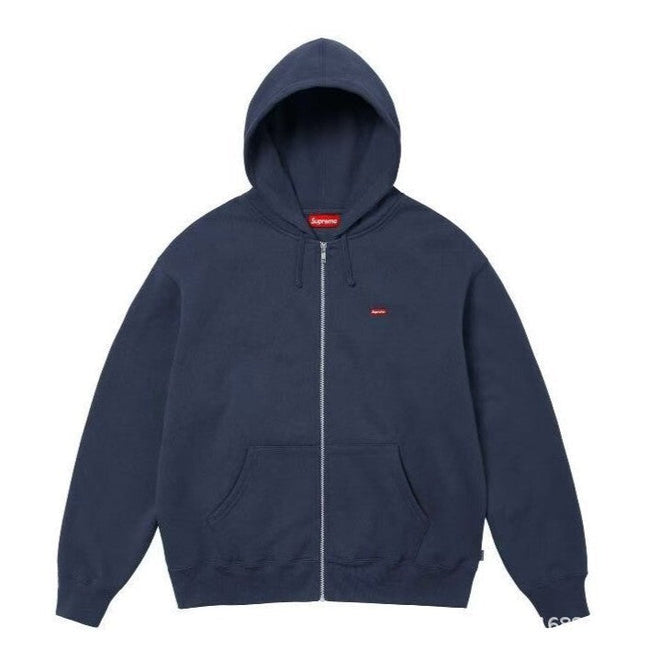 Supreme Small Box Zip Up Hooded Sweatshirt - Navy Hover Image
