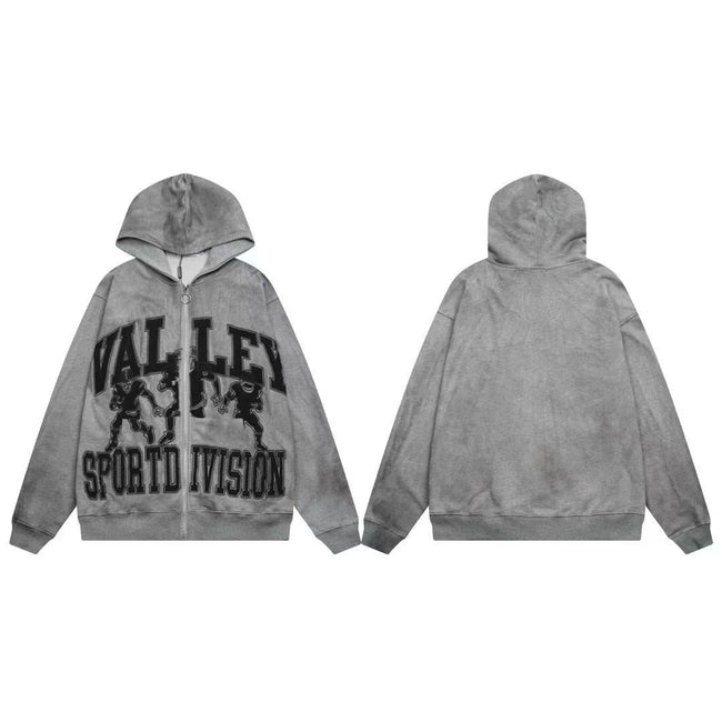 Vale Forever Valley Sport Division Vintage Wash Full-Zip Hoodie grey Hover Image