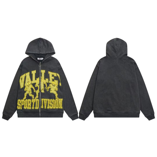 Vale Forever Valley Sport Division Vintage Wash Full-Zip Hoodie black Hover Image