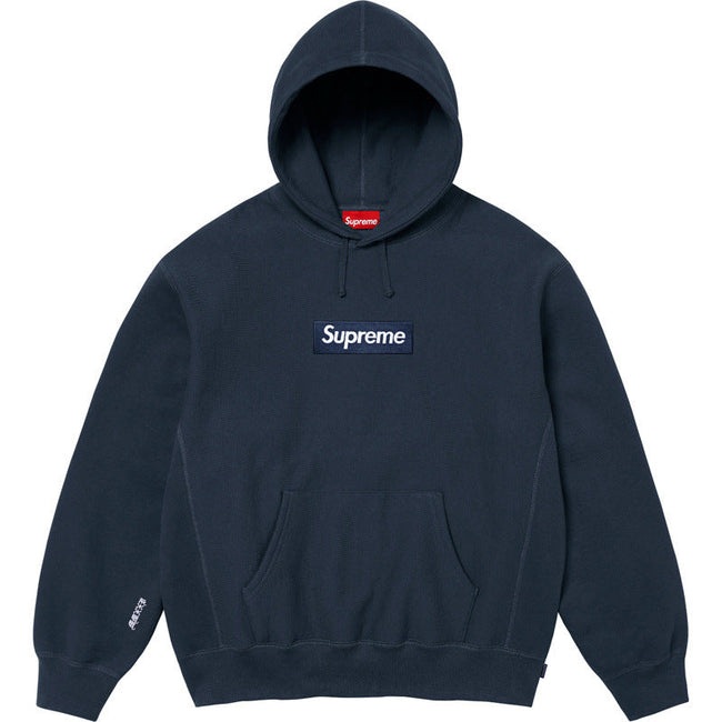 Supreme Box Logo Hooded Sweatshirt - Navy Hover Image