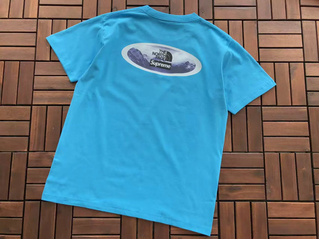 Supreme The North Face Collaborative T-Shirt Light Blue Hover Image