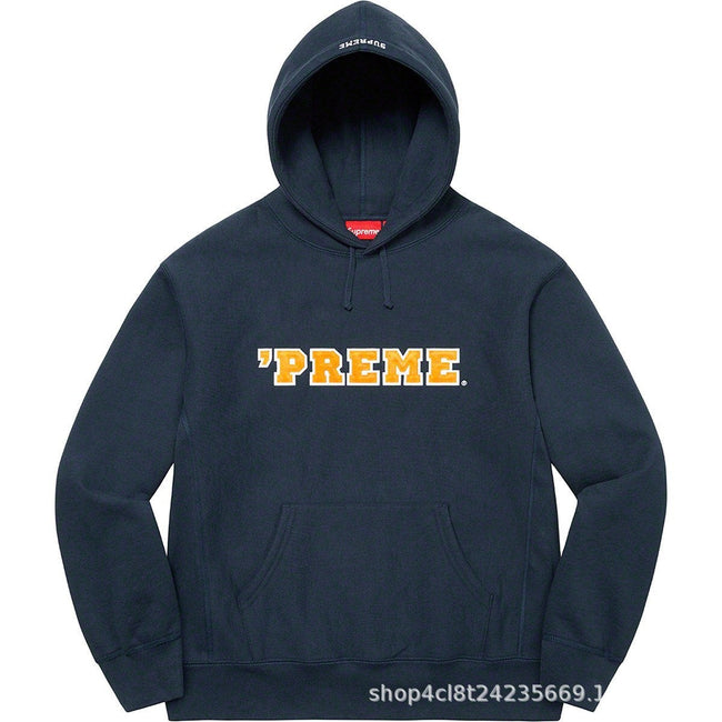 Supreme Cutout Logo Hooded Sweatshirt - Navy / Gold Hover Image