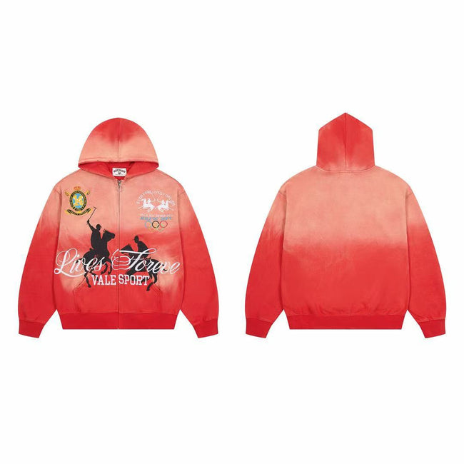 Vale Forever Vale Sport Polo & Crest Graphic Vintage Wash Full-Zip Hoodie red Hover Image