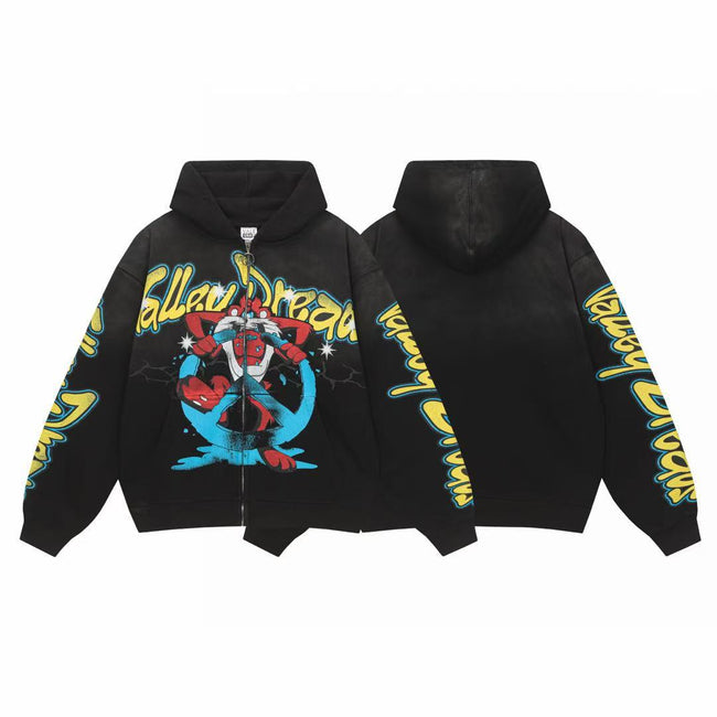 Vale Forever Valley Dreams Cartoon Graphic Vintage Wash Full-Zip Hoodie Hover Image