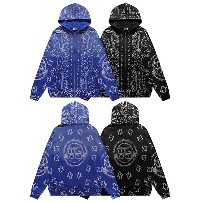 Vale Forever VS All-Over Bandana Graphic Vintage Full-Zip Hoodie Hover Image