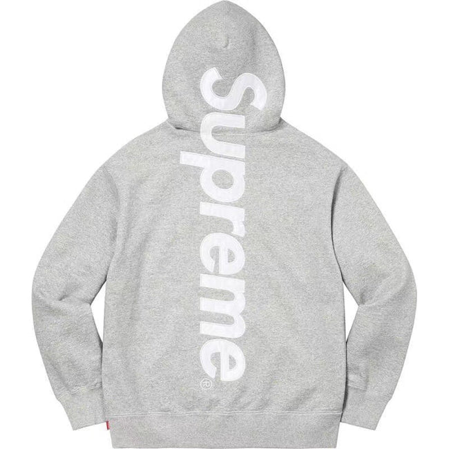 Supreme Vertical Logo Hooded Sweatshirt - Heather Grey Hover Image