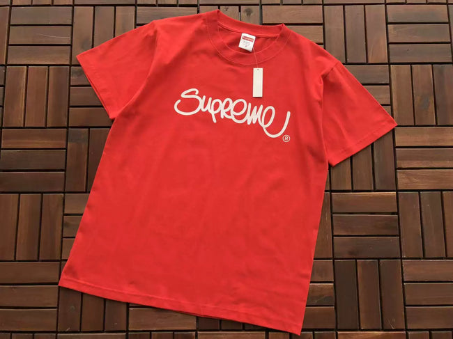 Supreme Script Logo T-Shirt - Red Hover Image