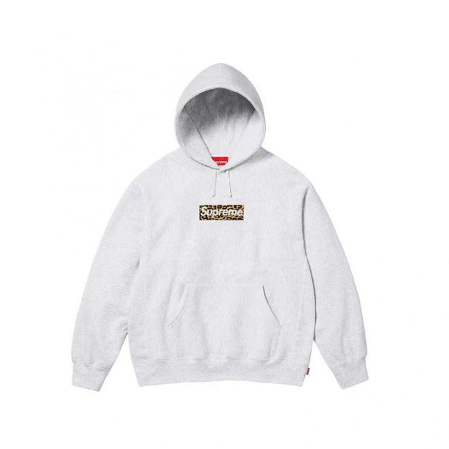 Supreme Box Logo Hooded Sweatshirt - Heather Grey / Leopard Hover Image