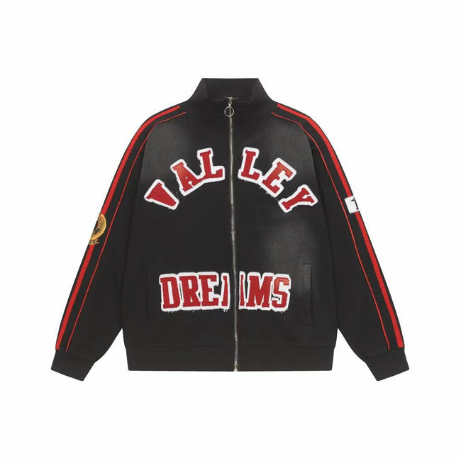 Vale Forever Valley Dreams Chenille Patch Lettering Vintage Wash Track Jacket black Hover Image
