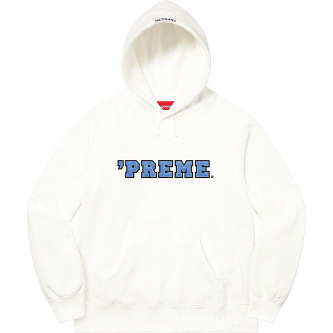 Supreme Cutout Logo Hooded Sweatshirt - White / Blue Hover Image