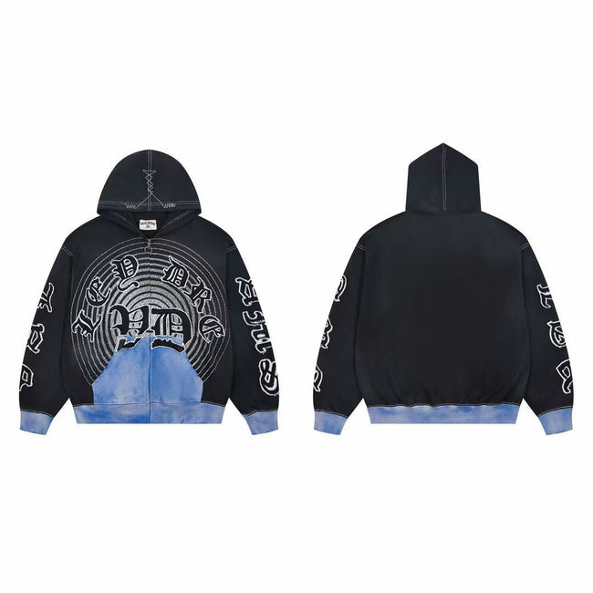 Vale Forever Vale Dreams Gothic Spiral Vintage Full-Zip Hoodie black Hover Image