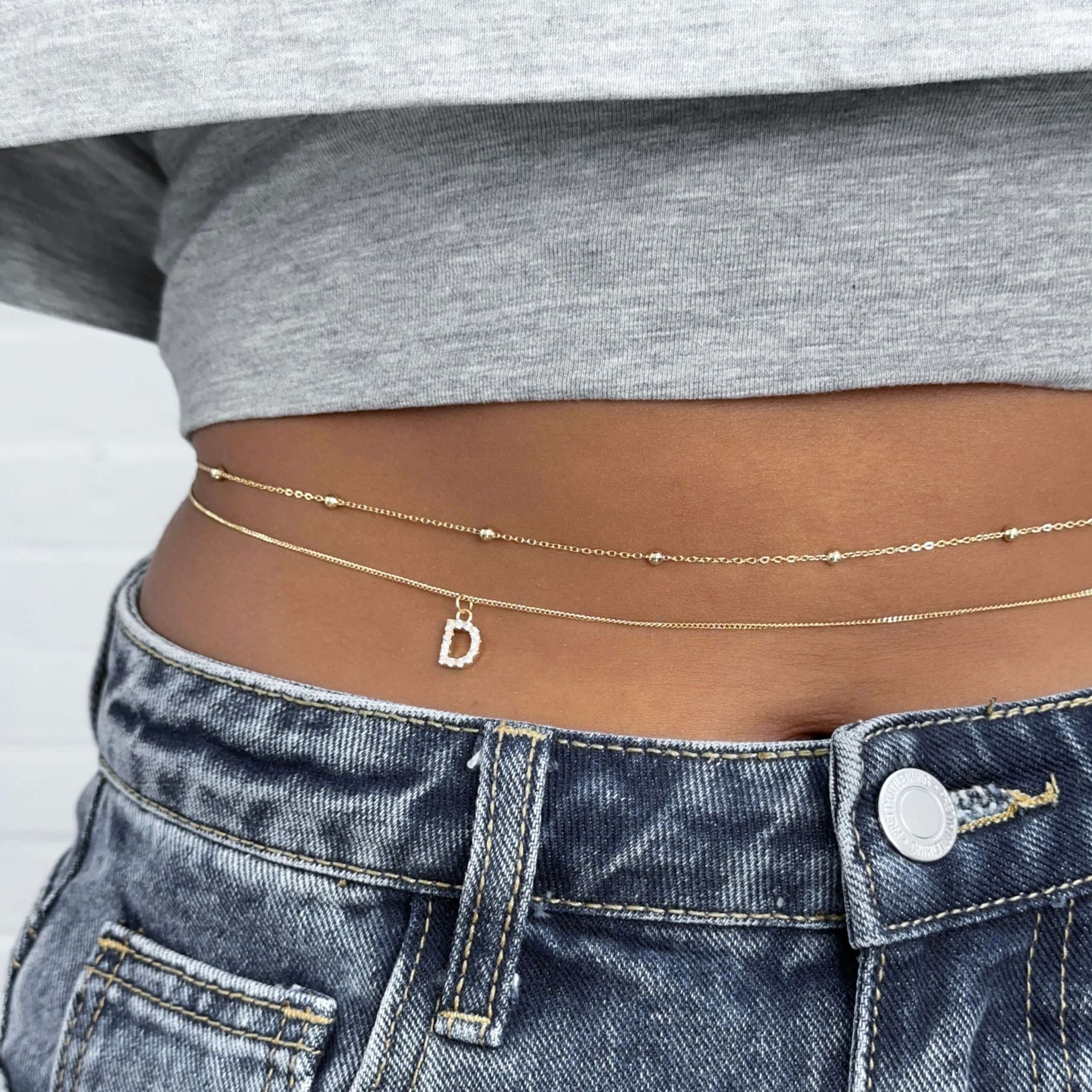 Samara Pave Initial Belly chain